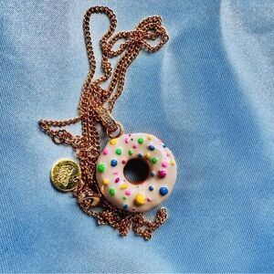 Donut Pendant Necklace with Colorful Sprinkles